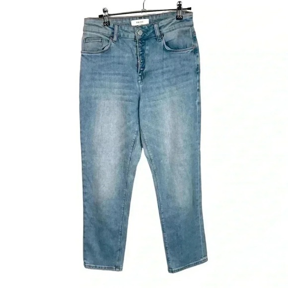 Reiss Light Wash Bailey High Waisted Straight Leg Jean - Picture 2 of 9